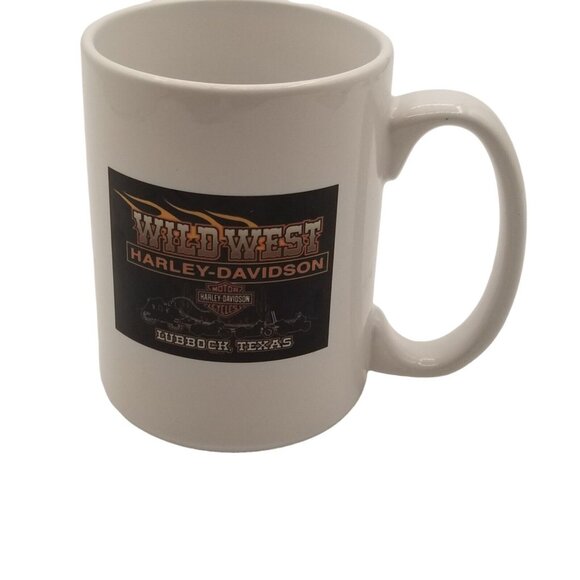 Harley Davidson Coffee Mug Wild West White Lubbock Texas - Picture 2 of 7